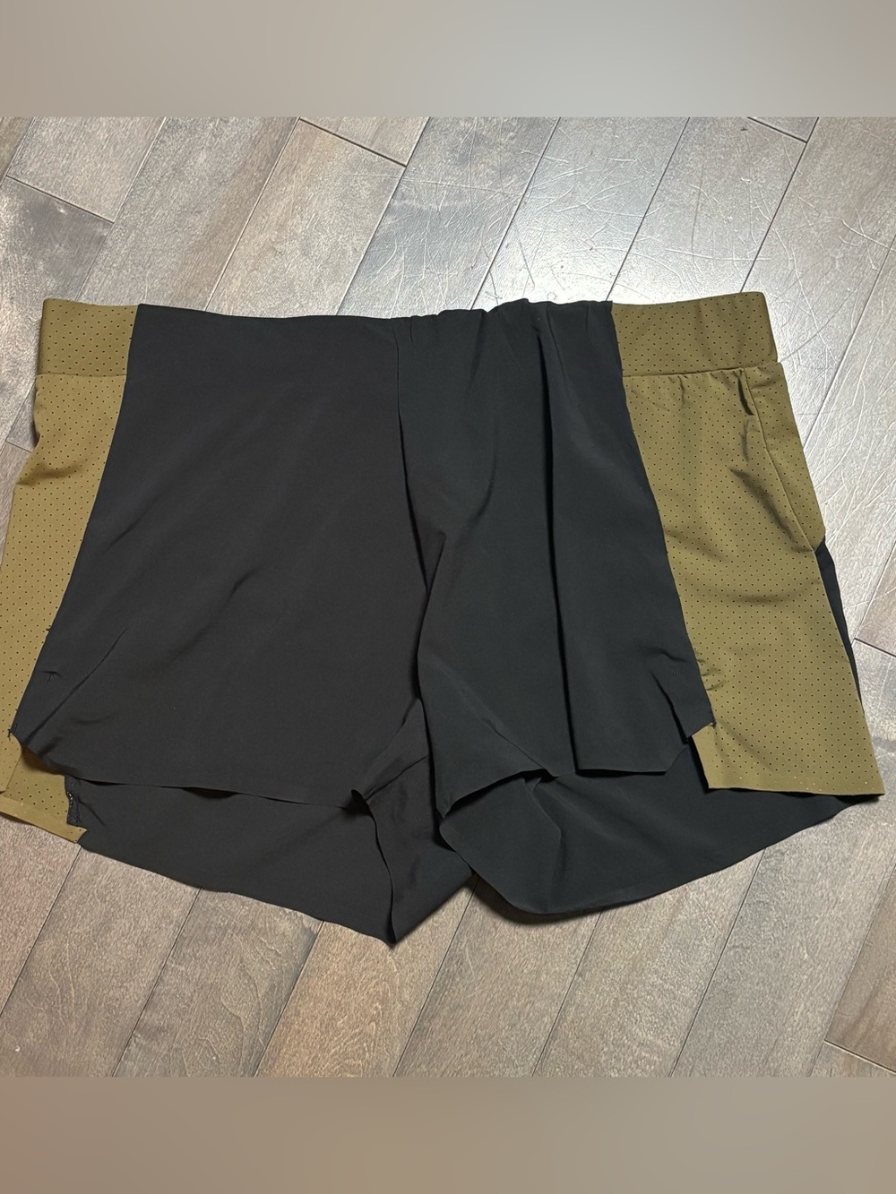 GRRRL SAM Athletic Shorts Womens XL Black Olive High Rise Running Gym LN
